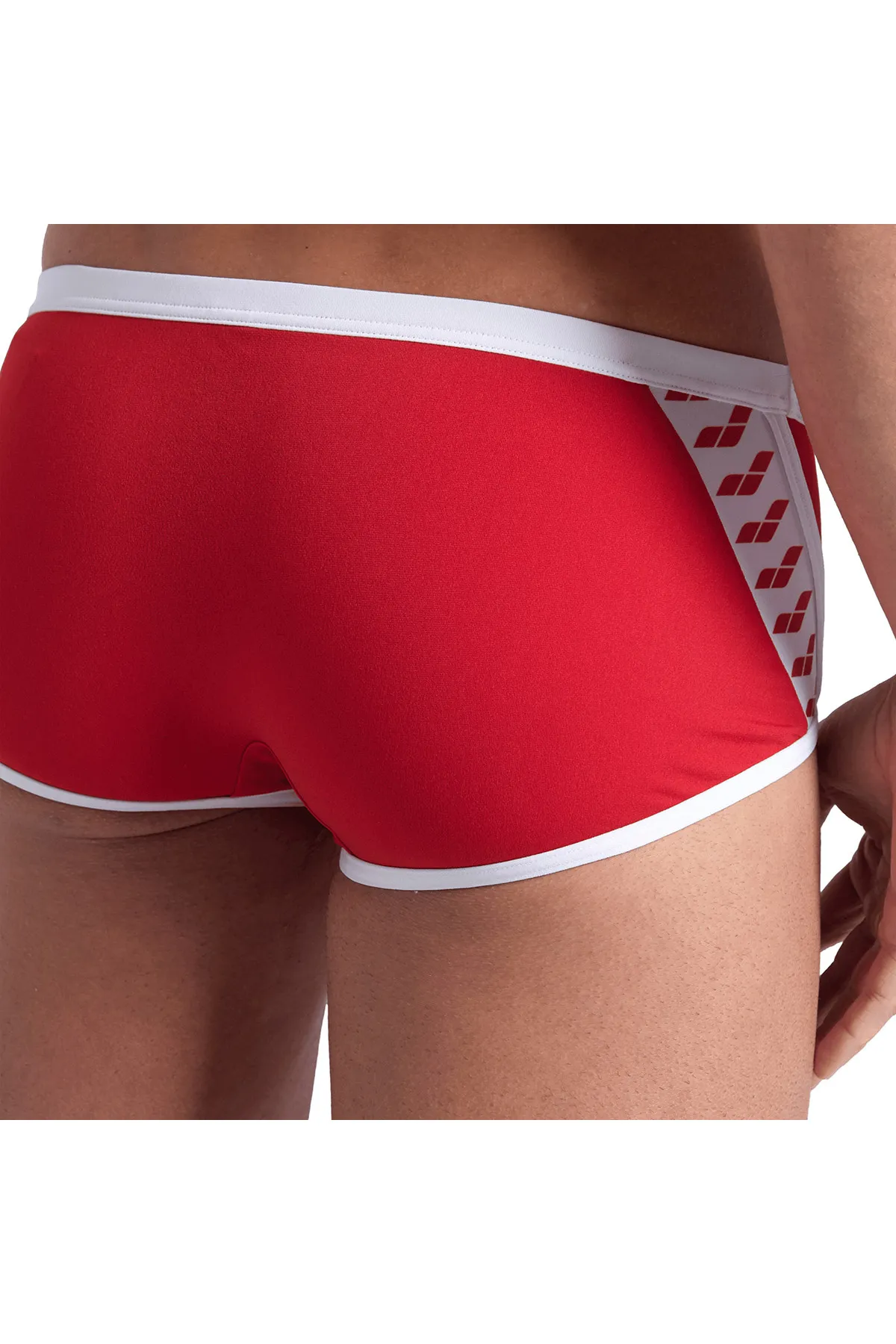 MEN'S ARENA ICONS SWIM LOW WAIST SHORT SOLID/RED — görsel 2