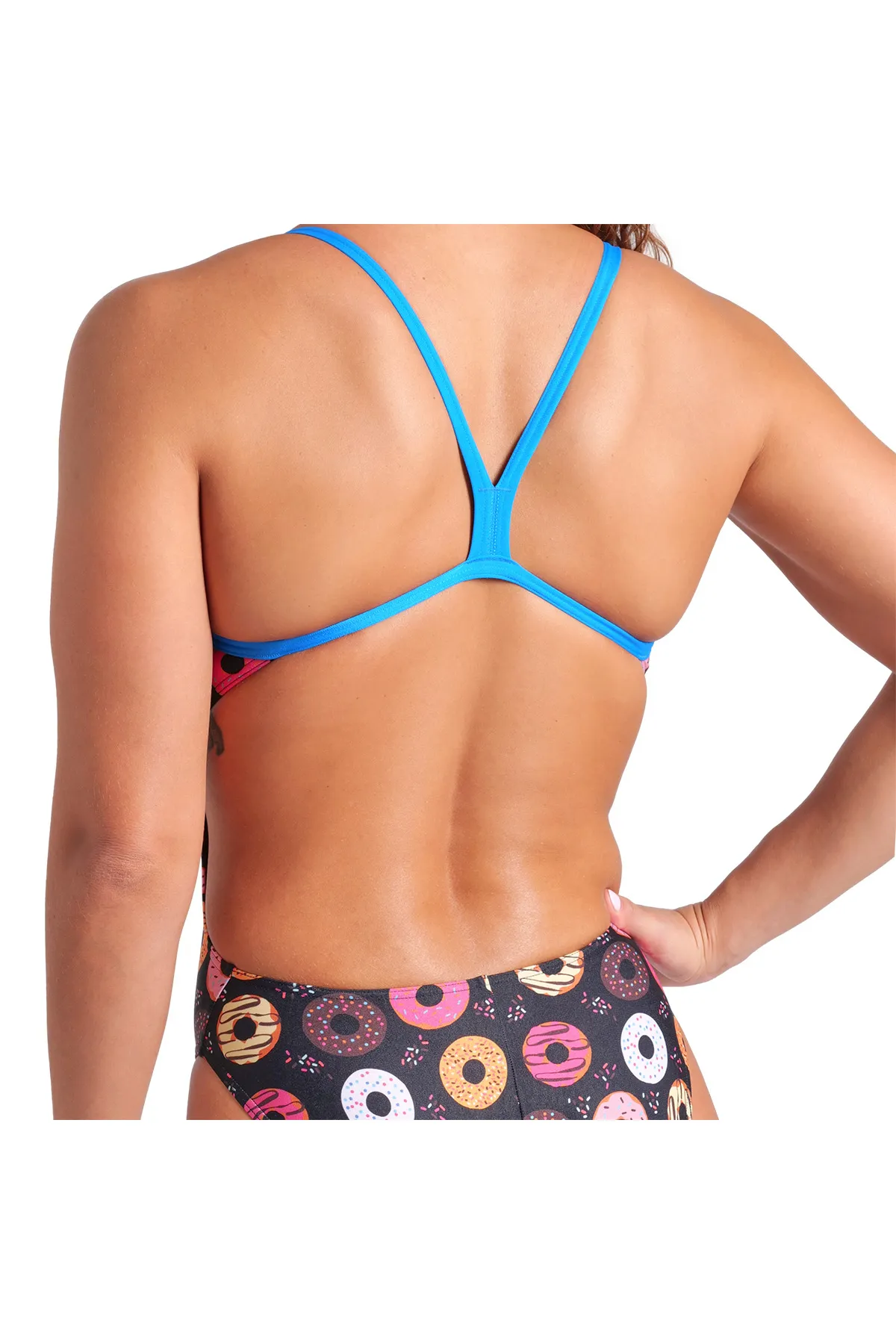 Donuts Swimsuit Challenge Back Kadın Siyah Yüzücü Mayosu 009461590 — görsel 2