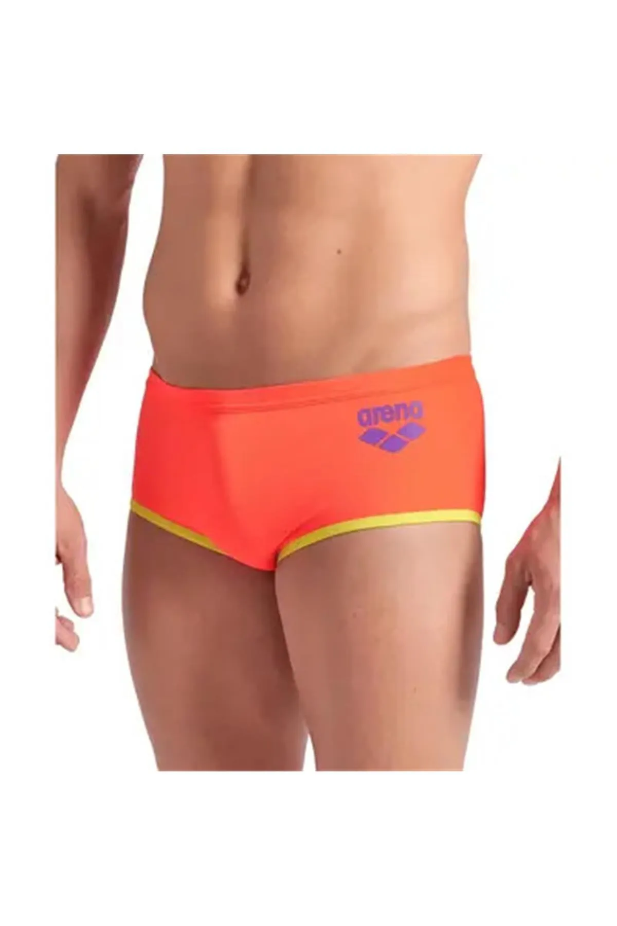 MENS ARENA ONE LOW WAIST SHORT BIGLOGO/BRIGHT CORAL-SOFT GREEN ERKEK YÜZÜCÜ MAYOSU — görsel 1