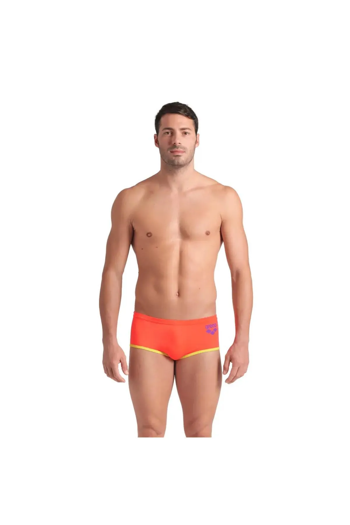 MENS ARENA ONE LOW WAIST SHORT BIGLOGO/BRIGHT CORAL-SOFT GREEN ERKEK YÜZÜCÜ MAYOSU — görsel 3