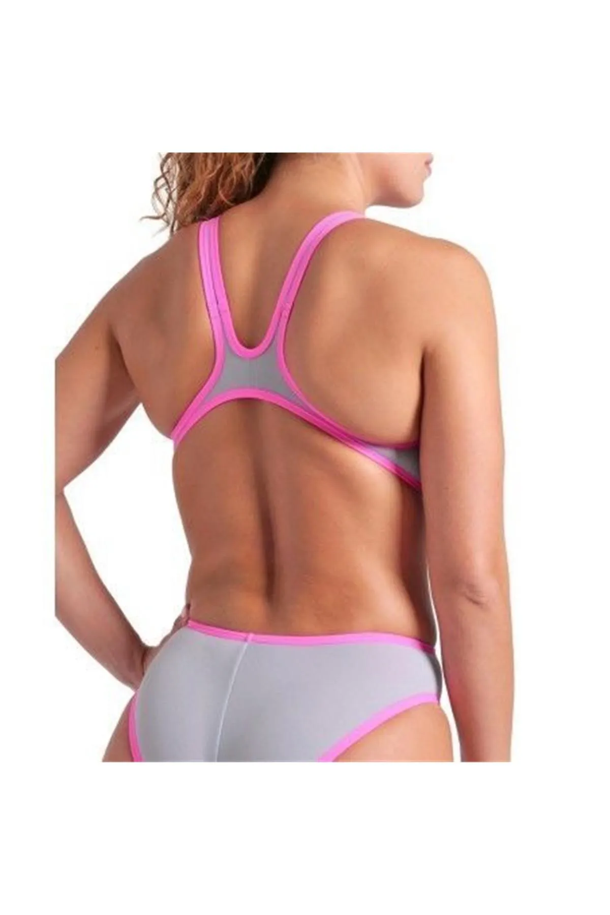 W ARENA ONE BIGLOGO ONE PIECE/SEA FOAM-FLUO PINK KADIN YÜZÜCÜ MAYOSU — görsel 2