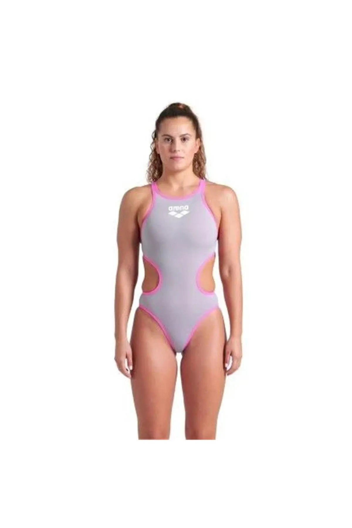 W ARENA ONE BIGLOGO ONE PIECE/SEA FOAM-FLUO PINK KADIN YÜZÜCÜ MAYOSU — görsel 1
