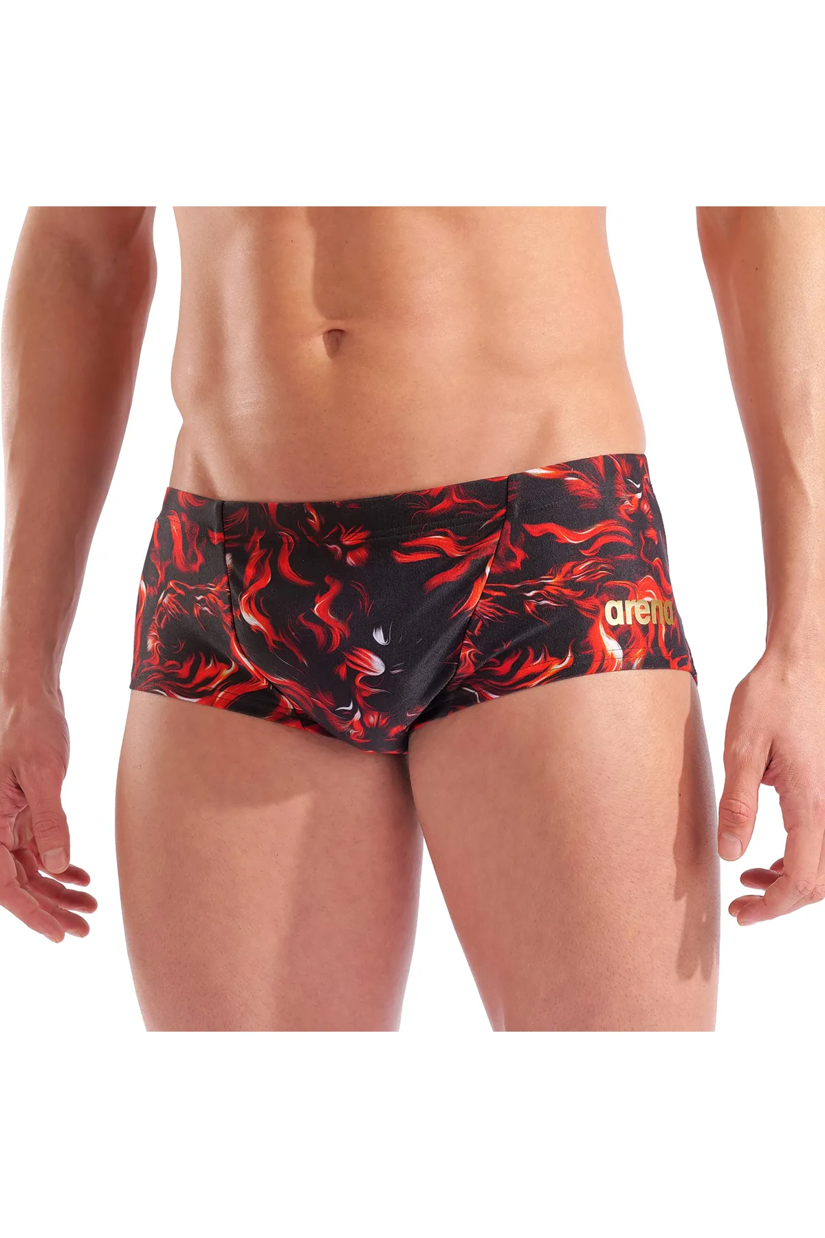 Graphic Swim Low Waist Short Indomitus Erkek Siyah Yüzücü Mayosu 010766550 — görsel 1