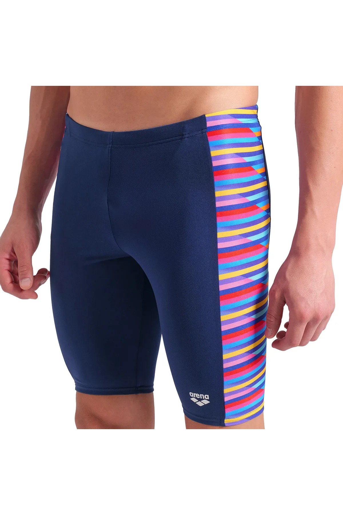 Racing Stripe Erkek Lacivert Yüzücü Mayosu 009078750 — görsel 1