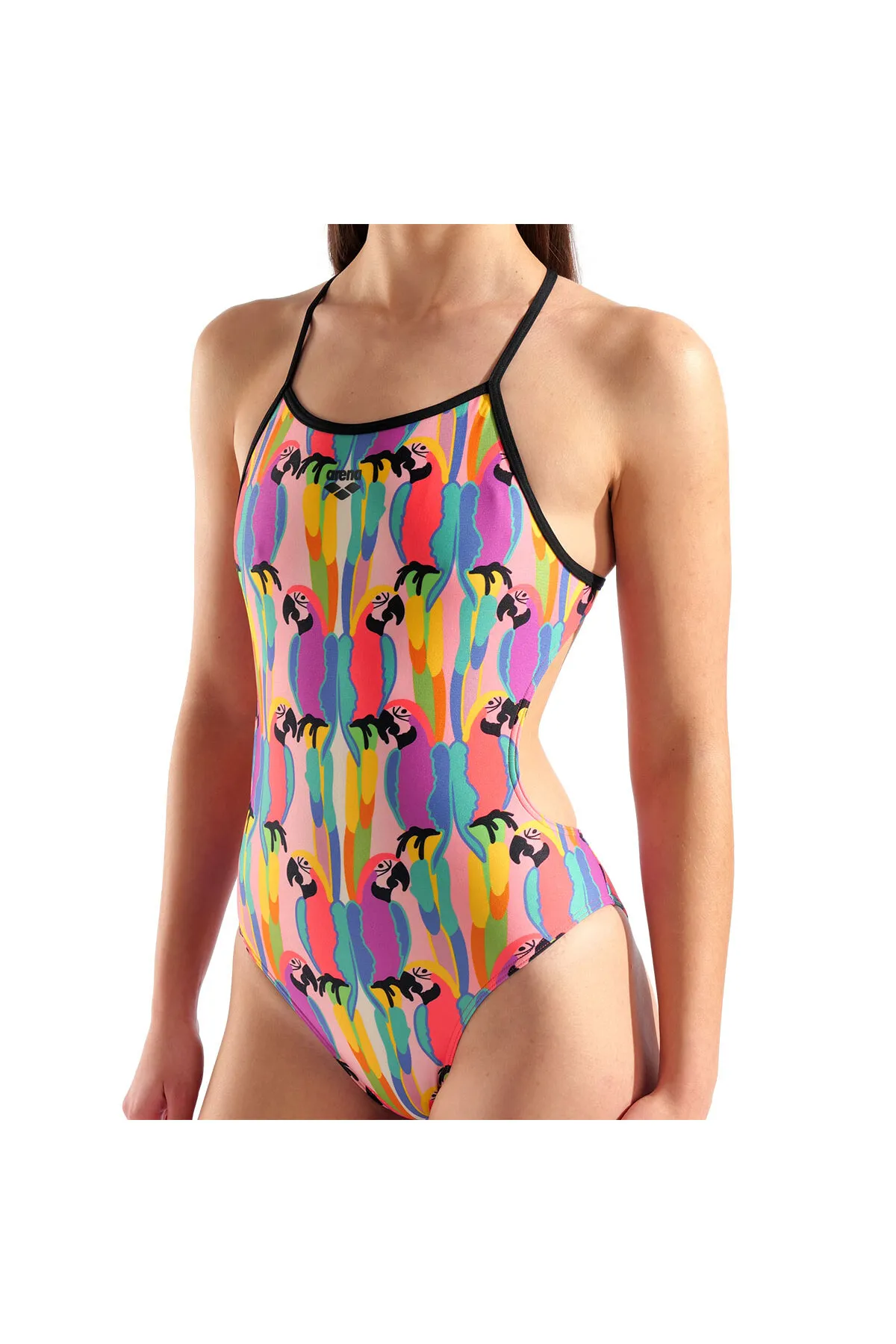 Tropical Delight Swimsuit Tie Back Kadın Pembe Yüzücü Mayosu 010205550 — görsel 5