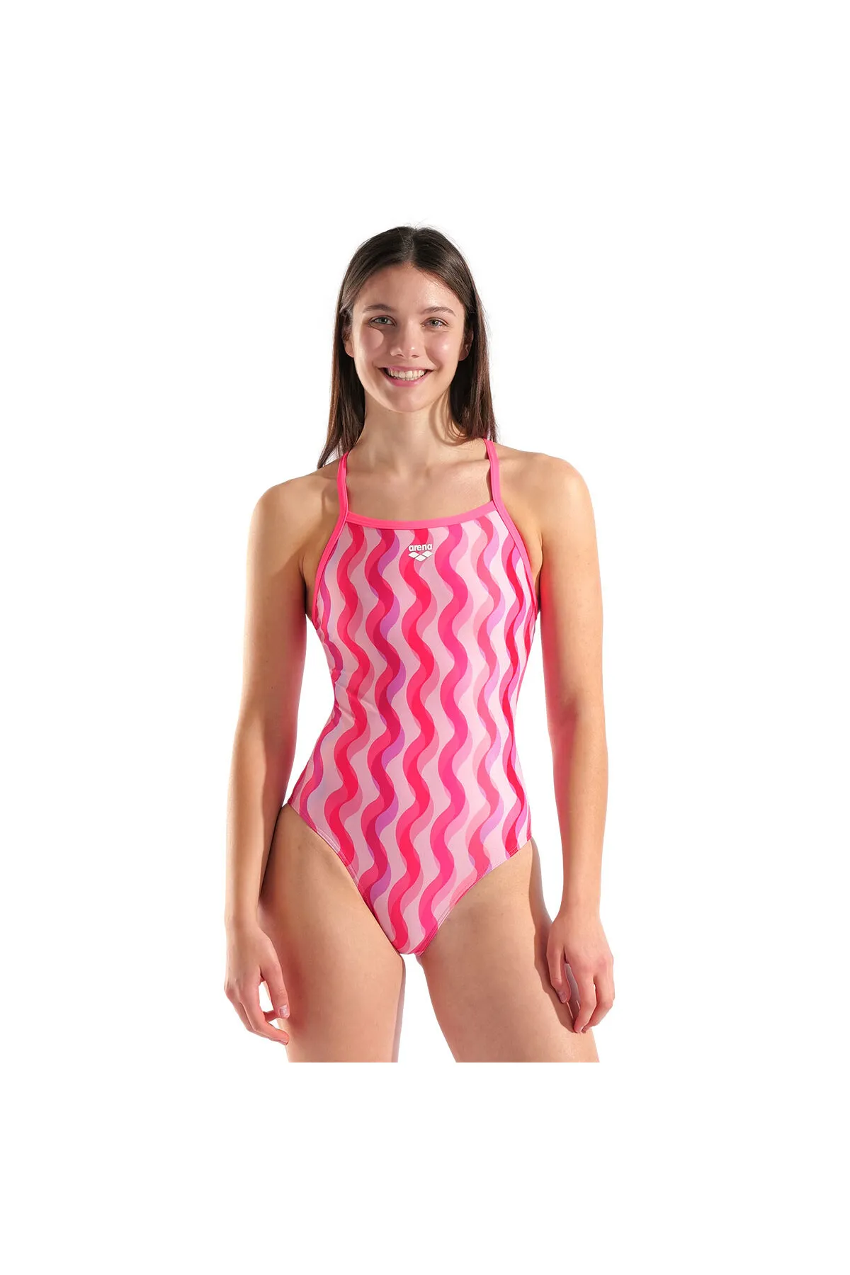 Ripple Print Swimsuit Lightdrop Kadın Pembe Yüzücü Mayosu 010980990 — görsel 1