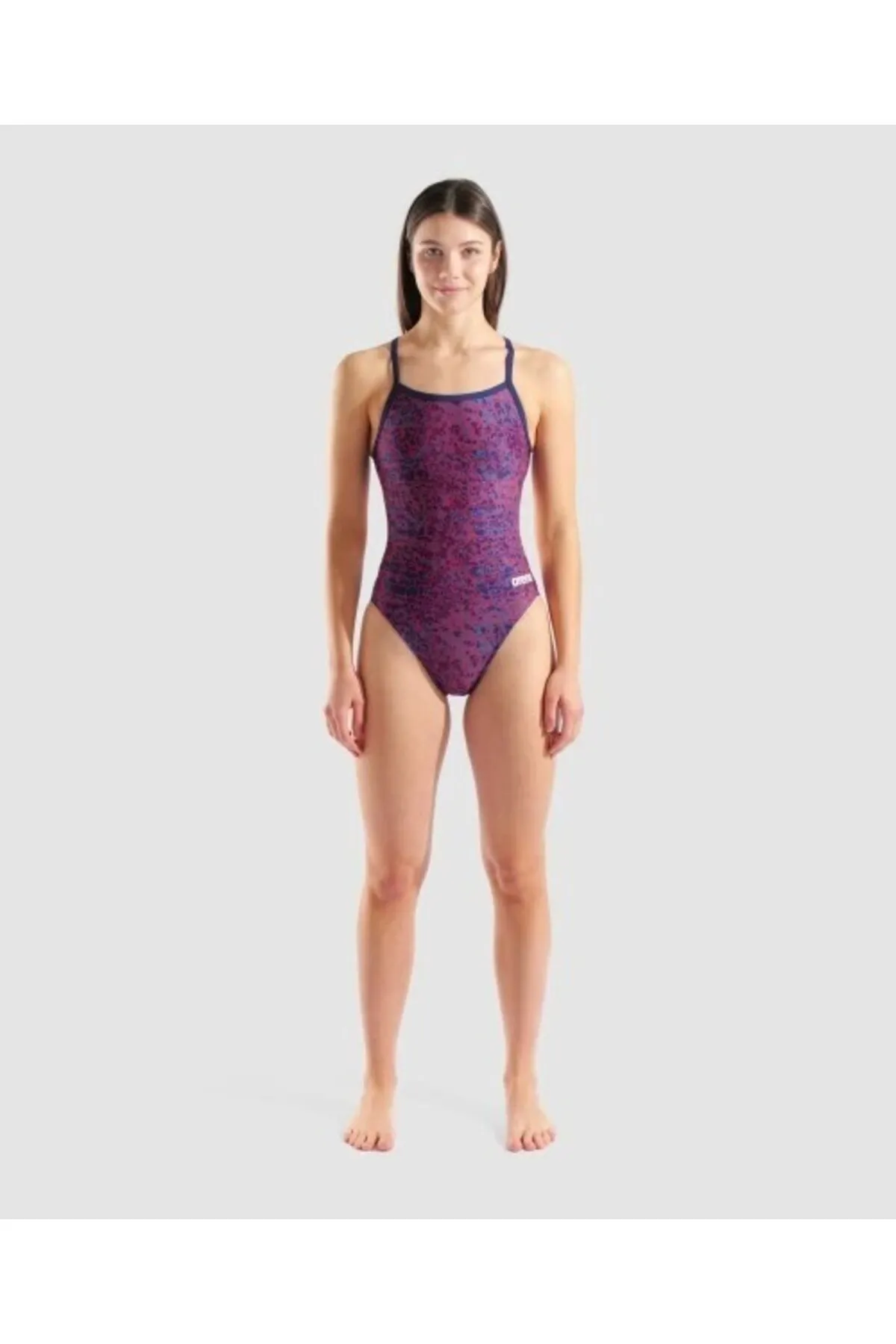W SNAKE SKIN SWIMSUIT CHALLENGE/NAVY-TEAM RED Kadın Mayosu — görsel 3