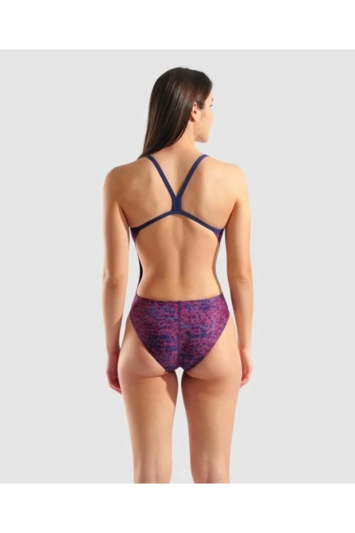 W SNAKE SKIN SWIMSUIT CHALLENGE/NAVY-TEAM RED Kadın Mayosu — görsel 2