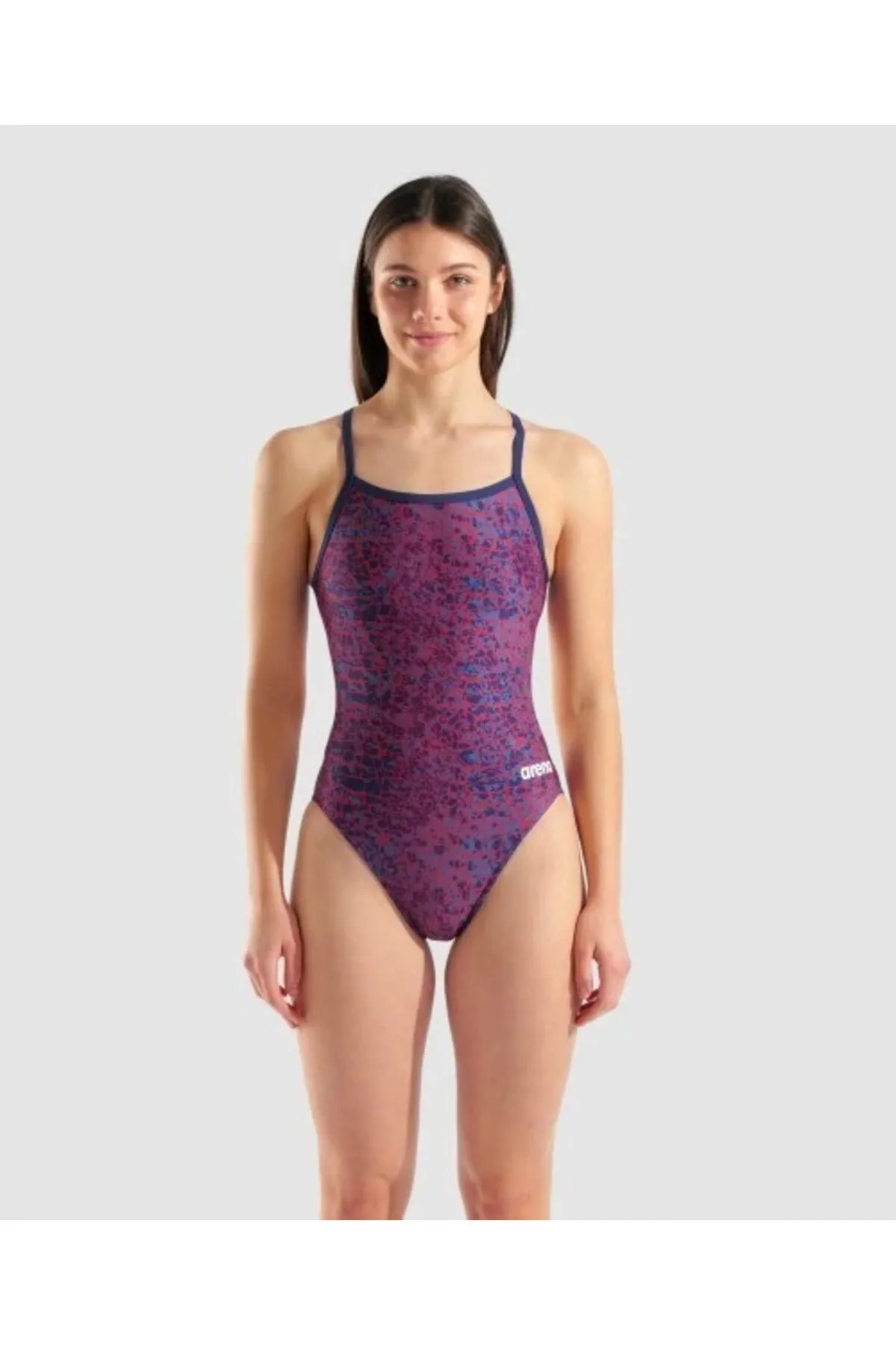W SNAKE SKIN SWIMSUIT CHALLENGE/NAVY-TEAM RED Kadın Mayosu — görsel 1