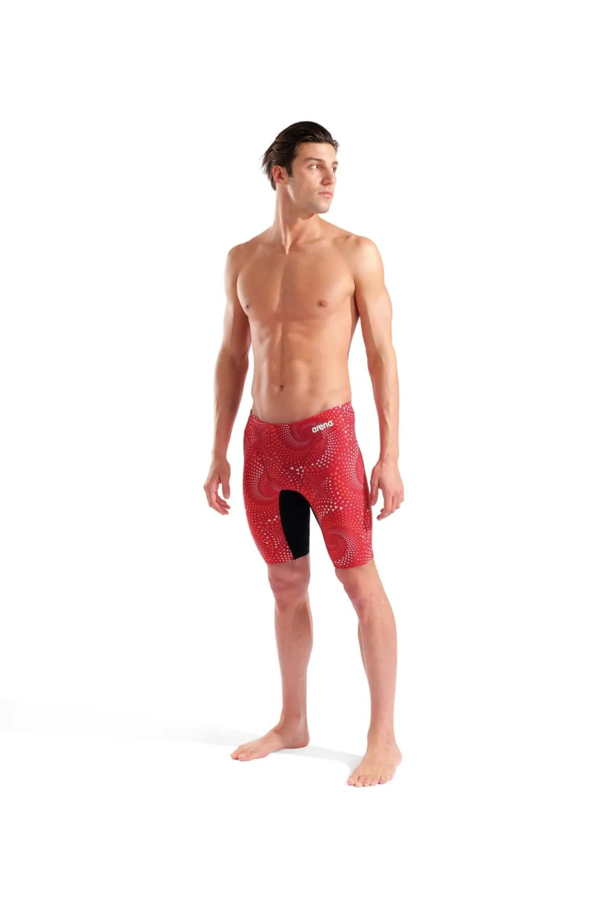 MEN'S FIREFLOW SWIM JAMMER BLACK-TEAM RED — görsel 7