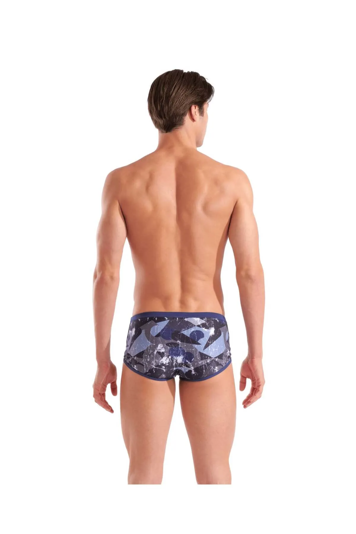 MEN'S SCRATCHED SWIM LOW WAIST SHORT MULTI BLACK-NAVY — görsel 2
