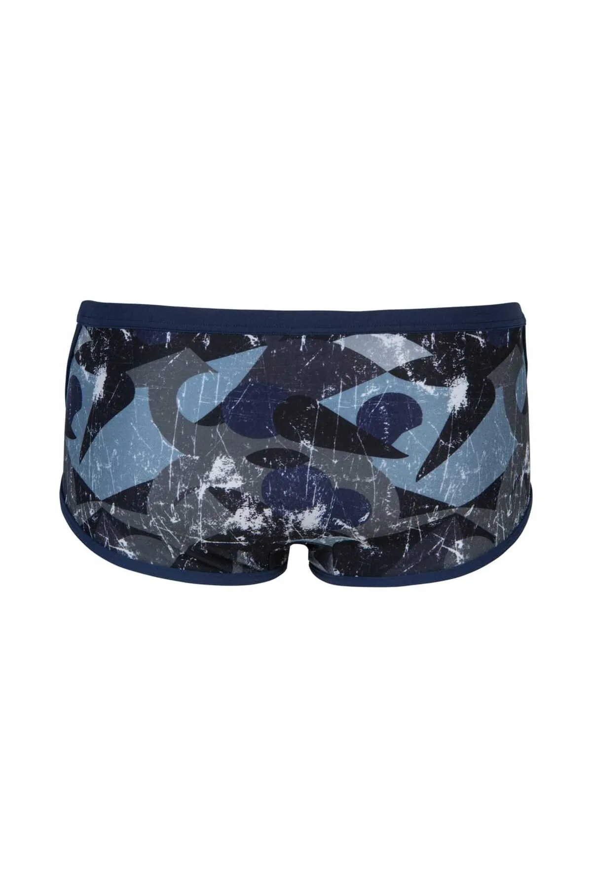 MEN'S SCRATCHED SWIM LOW WAIST SHORT MULTI BLACK-NAVY — görsel 8