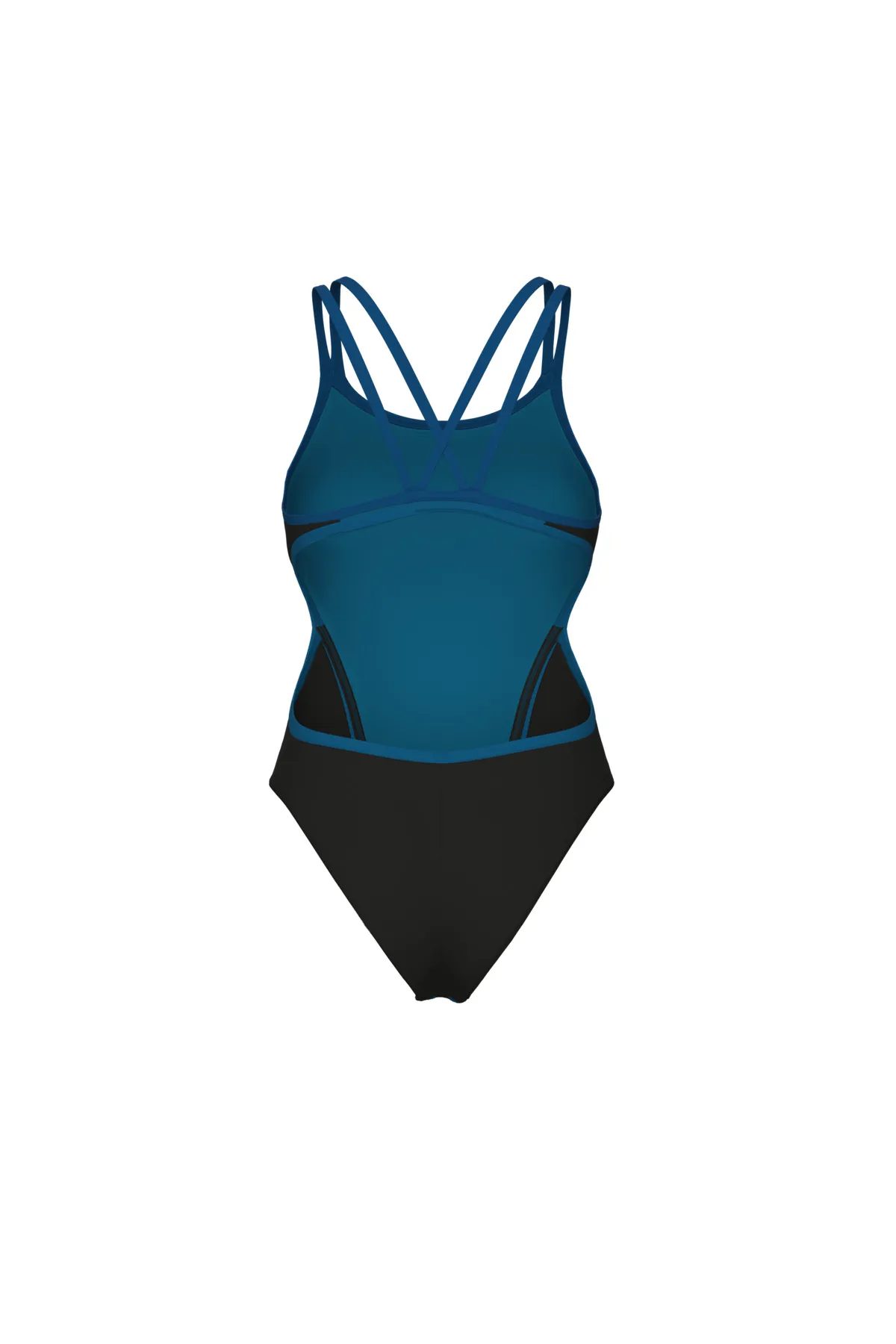 Solid Swimsuit Double Cross Back Kadın Yüzücü Mayo(010268565) — görsel 2