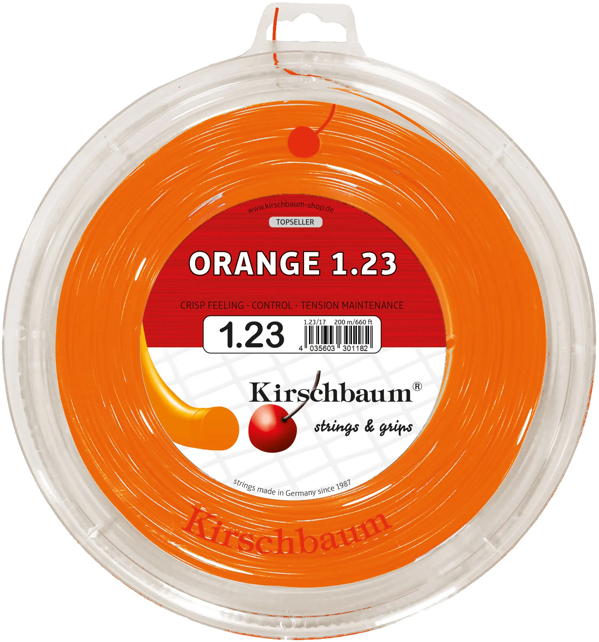 Kirschbaum Super Smash 1.23 mm Orange 200 Meters Rulo Kordaj — görsel 1