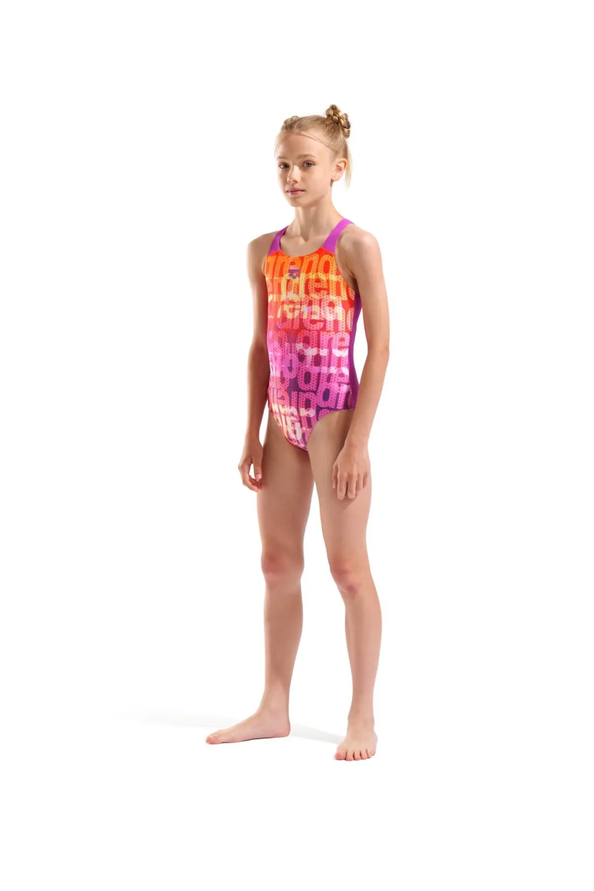 G MULTI COLOURS SWIMSUIT V BACK PINK MULTI-VERY FUCHSIA — görsel 3