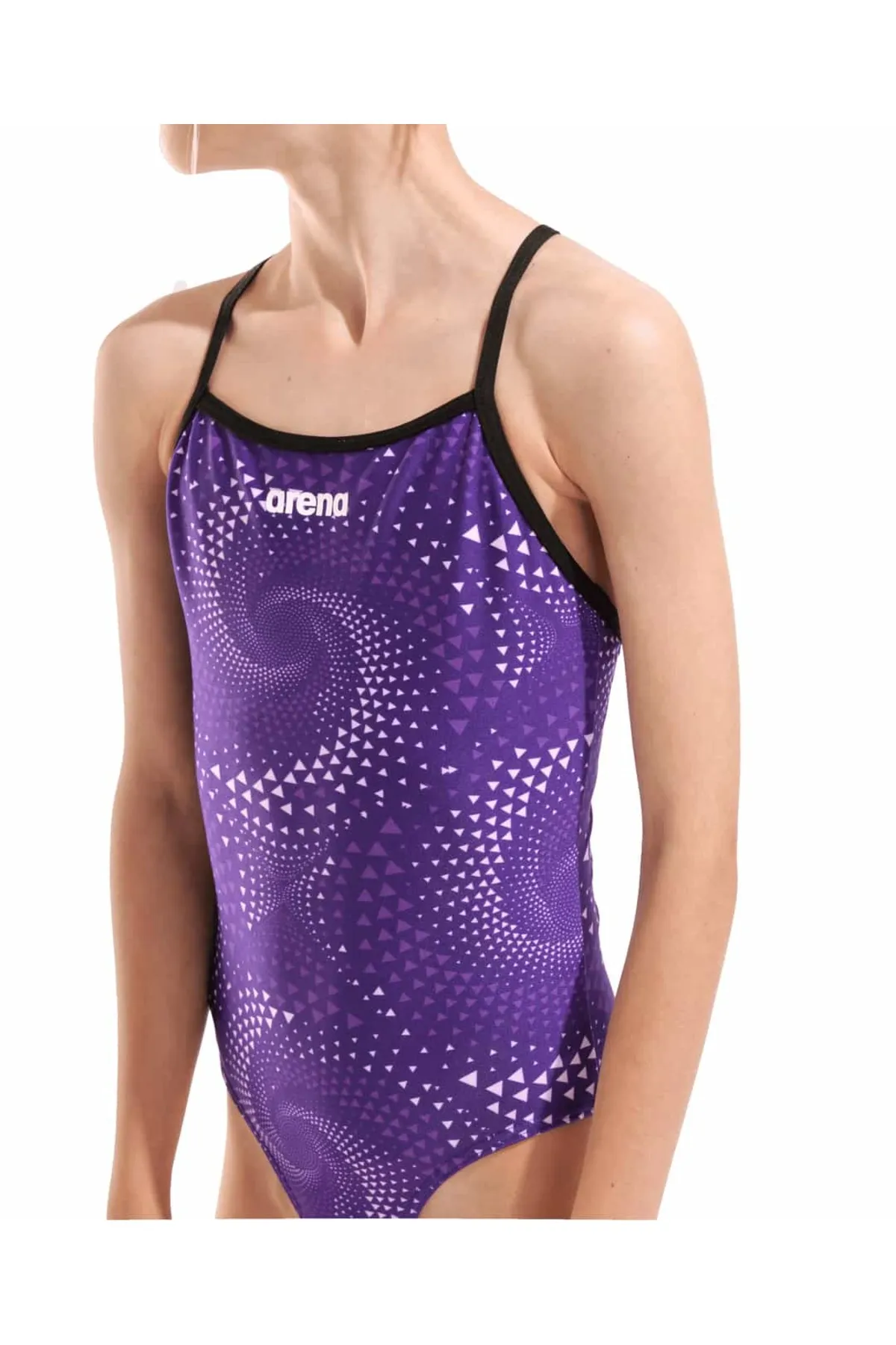GIRL'S FIREFLOW SWIMSUIT LIGHTDROP BACK BLACK-TEAM PURPLE — görsel 2