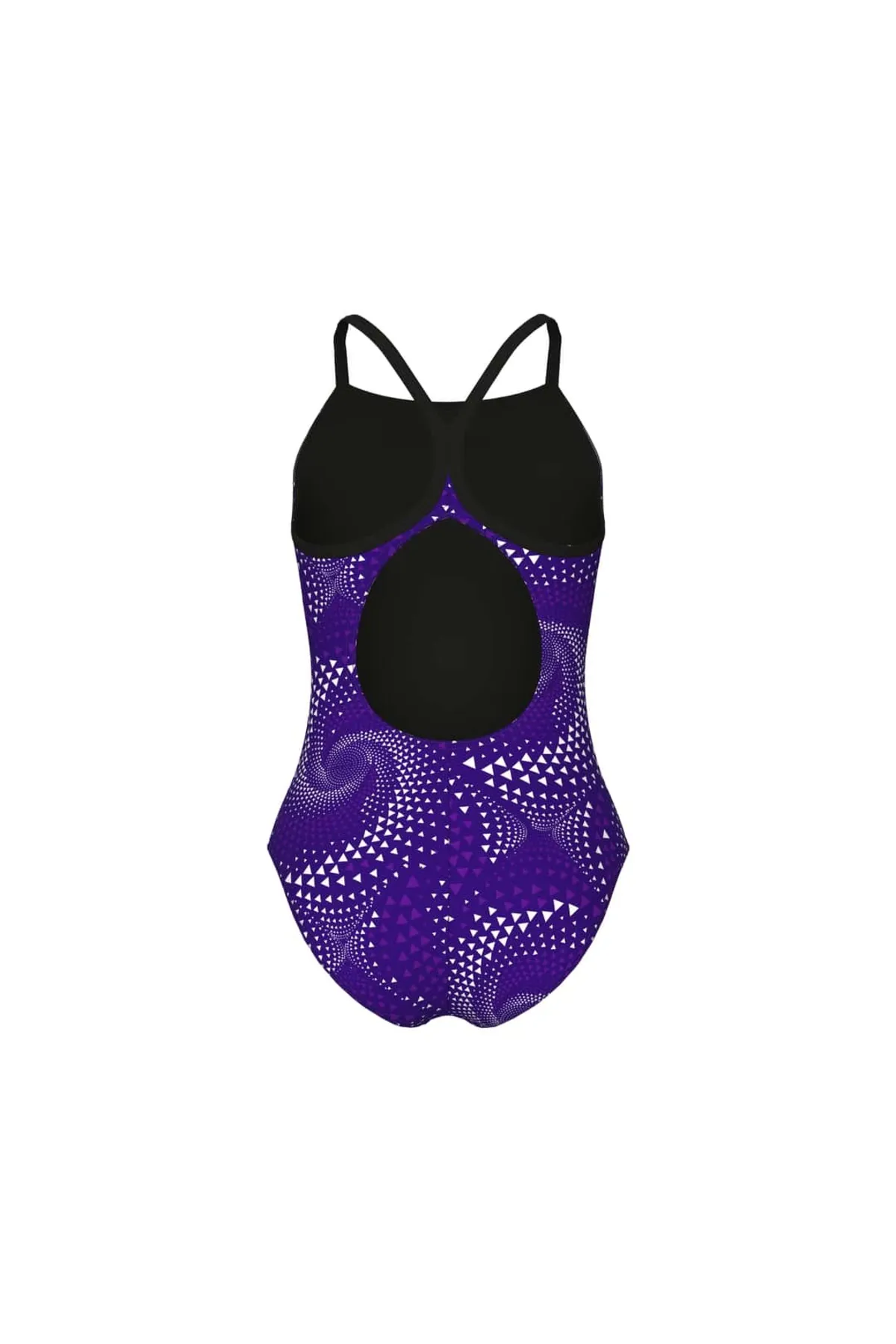 GIRL'S FIREFLOW SWIMSUIT LIGHTDROP BACK BLACK-TEAM PURPLE — görsel 5