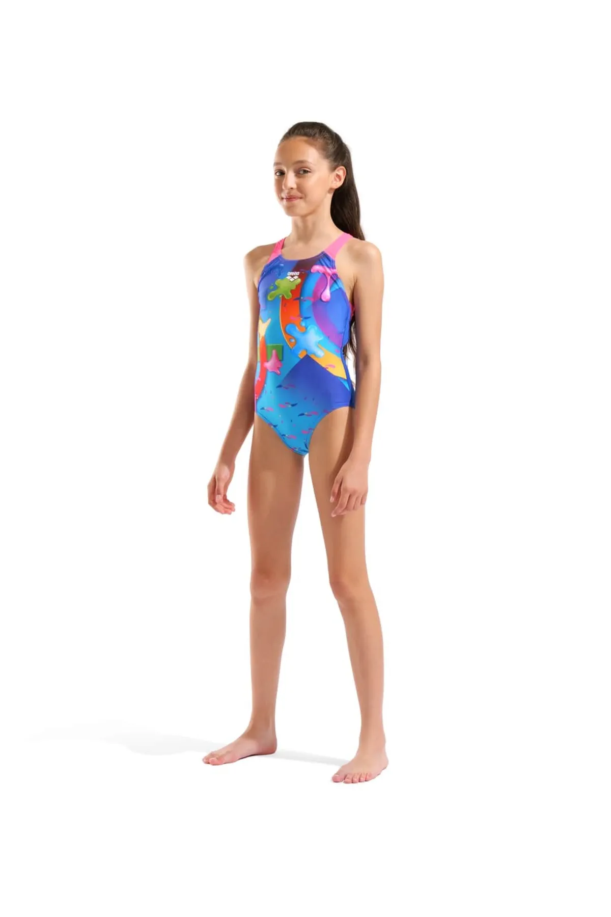 G INVENTIVE SWIMSUIT SWIM PRO BACK BLUE MULTI-NEON BLUE-SHOCKING PINK — görsel 2