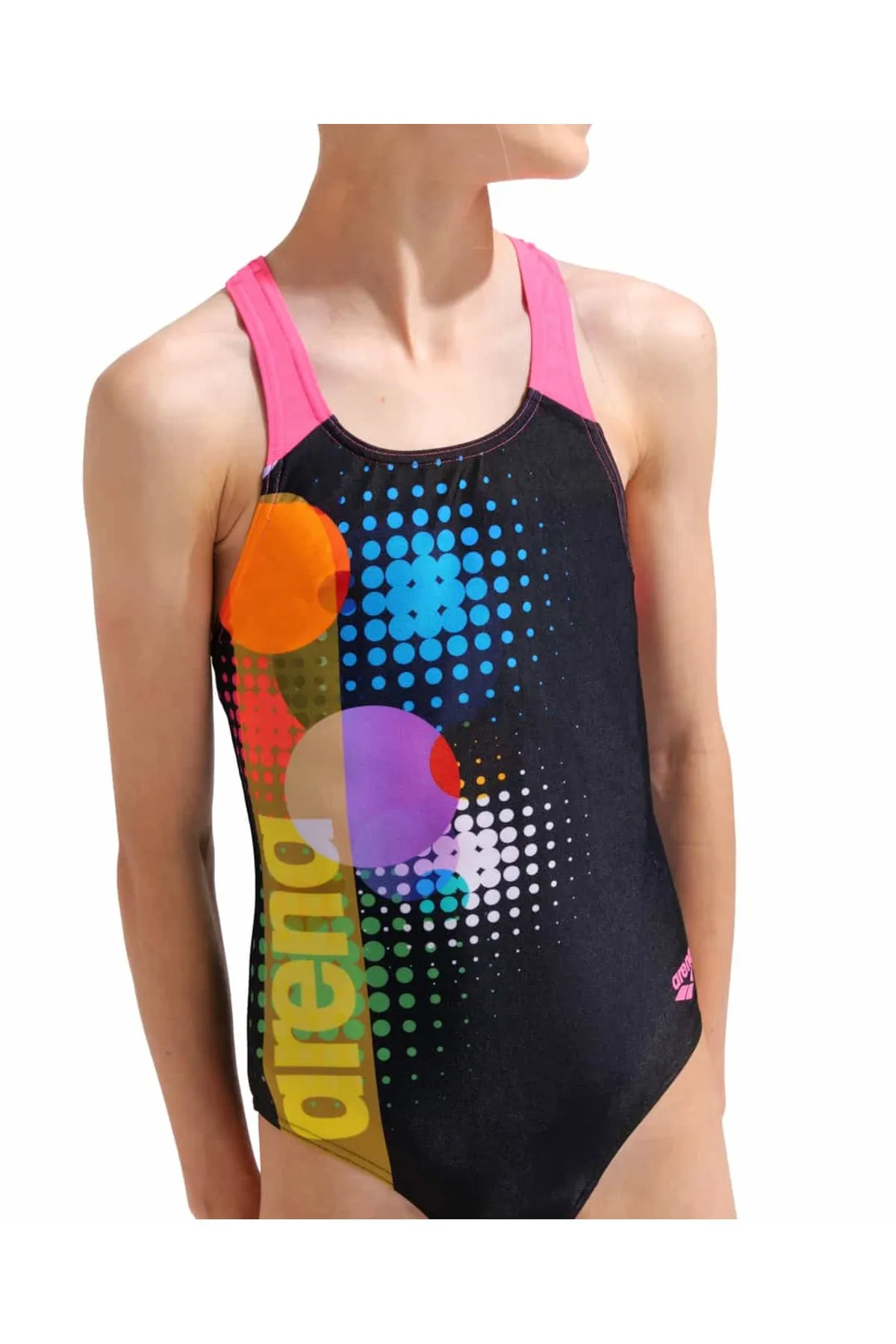 G DOTS SWIMSUIT SWIM PRO BACK BLACK MULTI-BLACK-SHOCKING PINK — görsel 2