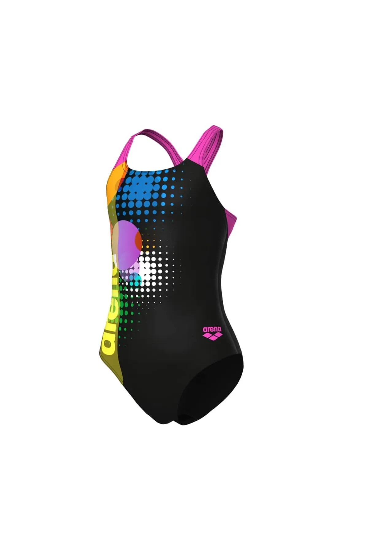 G DOTS SWIMSUIT SWIM PRO BACK BLACK MULTI-BLACK-SHOCKING PINK — görsel 1