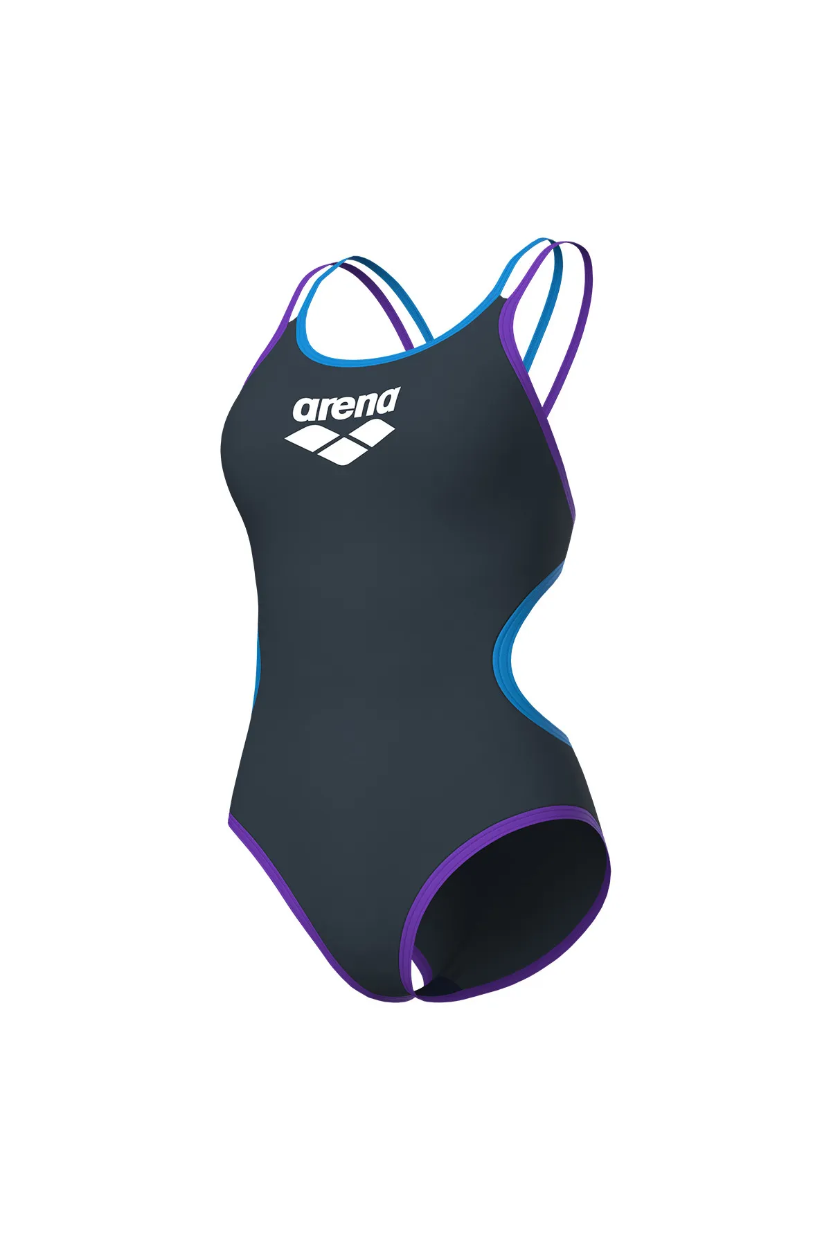 One Double Cross Back One Piece Kadın Gri Yüzücü Mayosu 004732598 — görsel 3