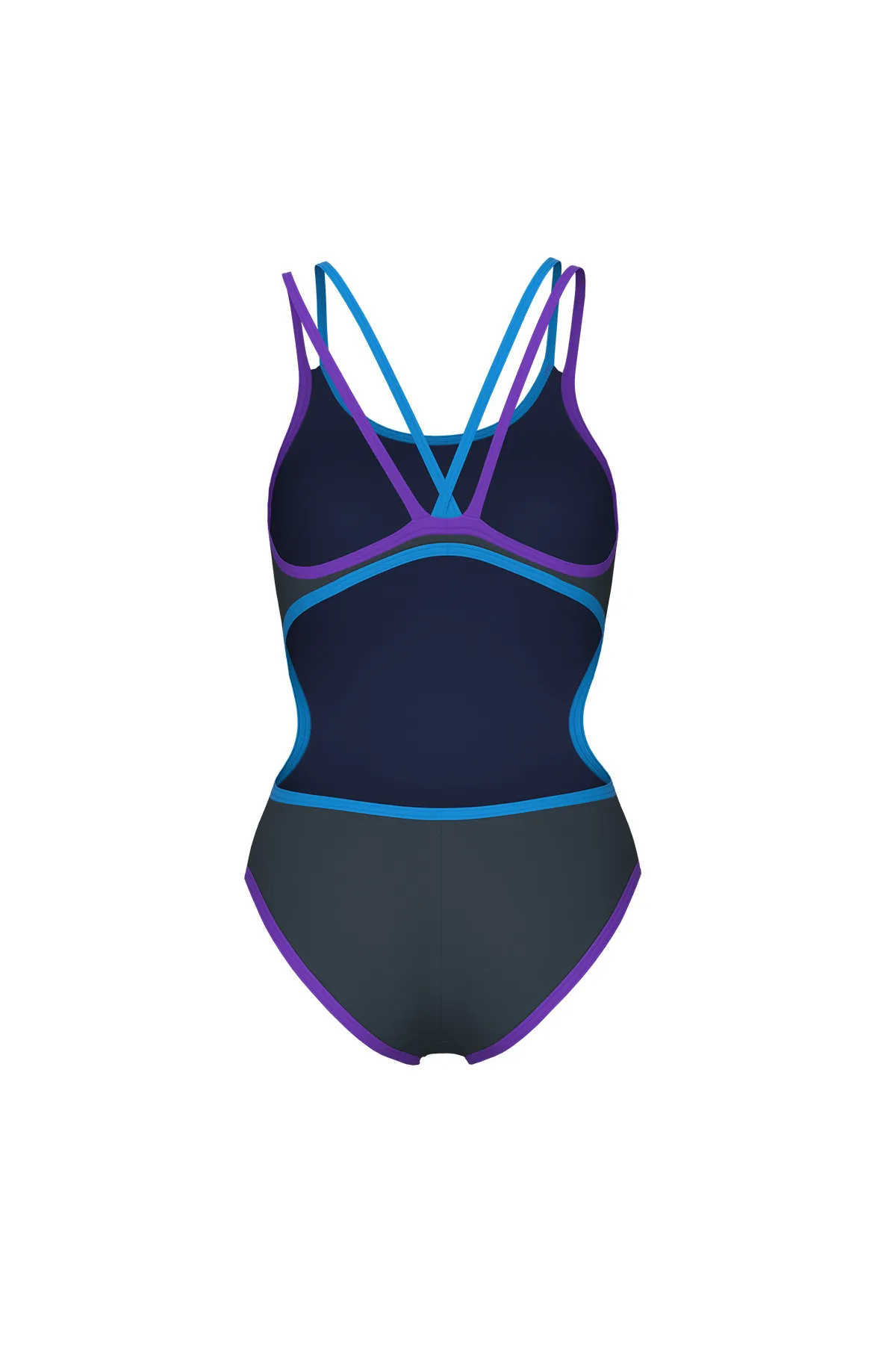 One Double Cross Back One Piece Kadın Gri Yüzücü Mayosu 004732598 — görsel 2
