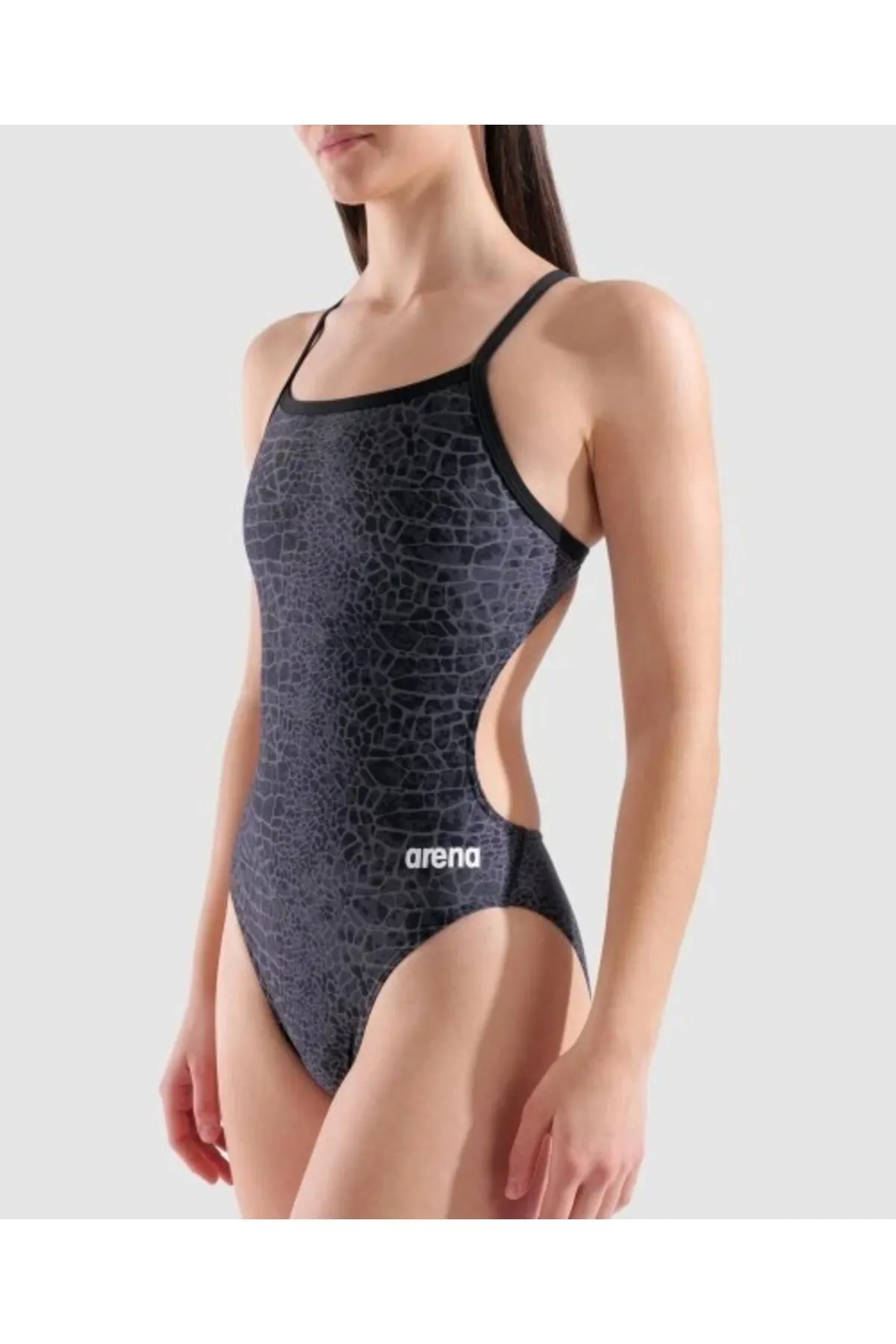 W SNAKE SKIN SWIMSUIT CHALLENGE/BLACK — görsel 4
