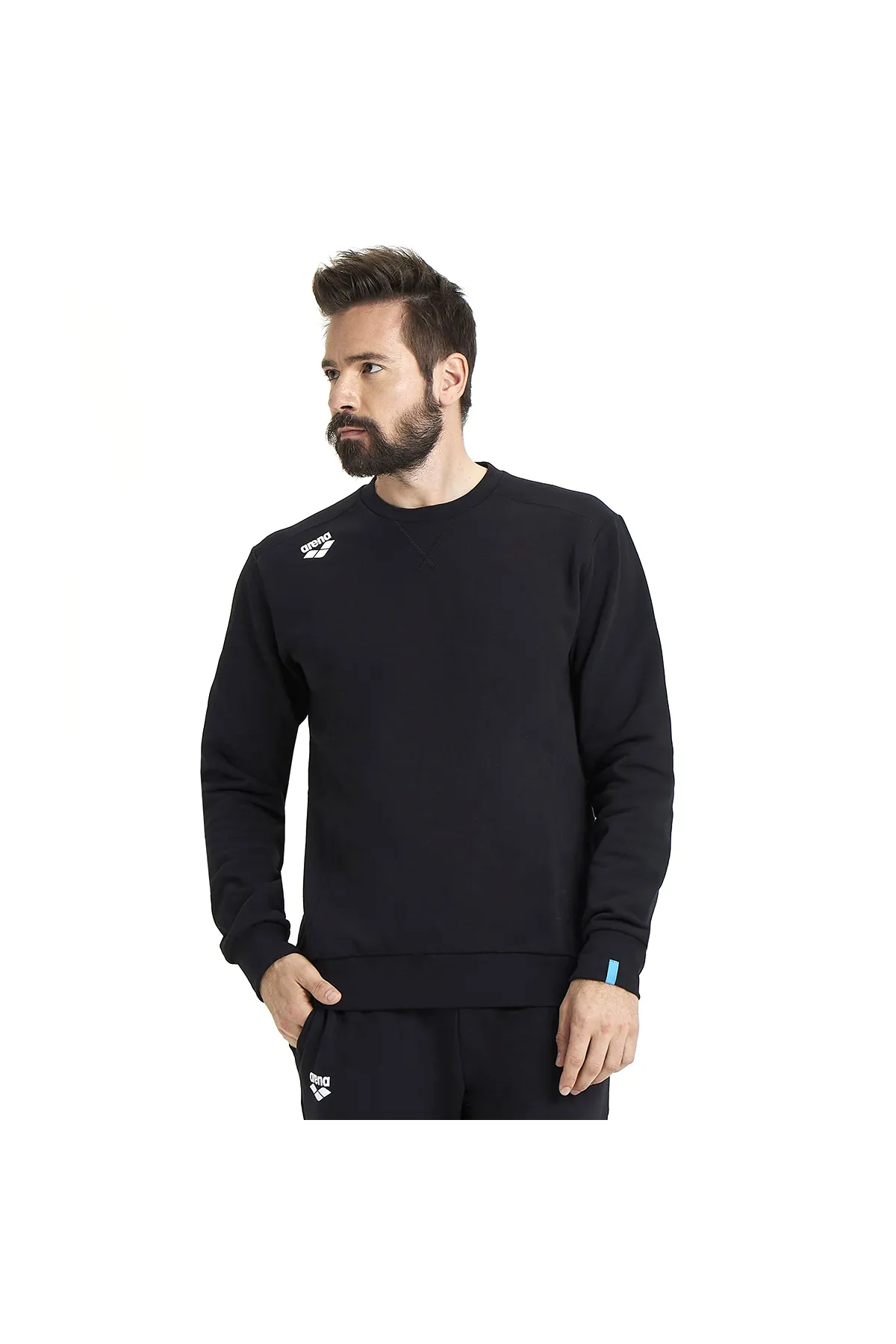 Crew Sweat Solid Erkek Siyah Günlük Stil Sweatshirt 005188500 — görsel 4