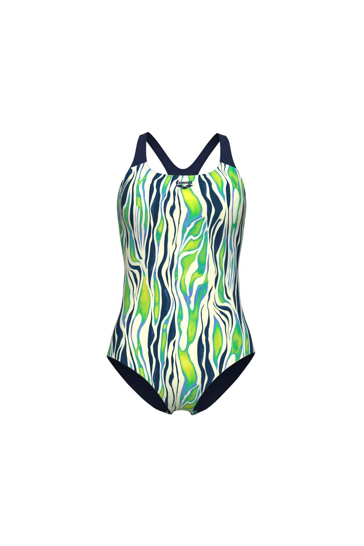 WOMEN'S ZEBRA STRIPES SWIMSUIT SWIM PRO BACK KADIN YÜZÜCÜ MAYOSU — görsel 1