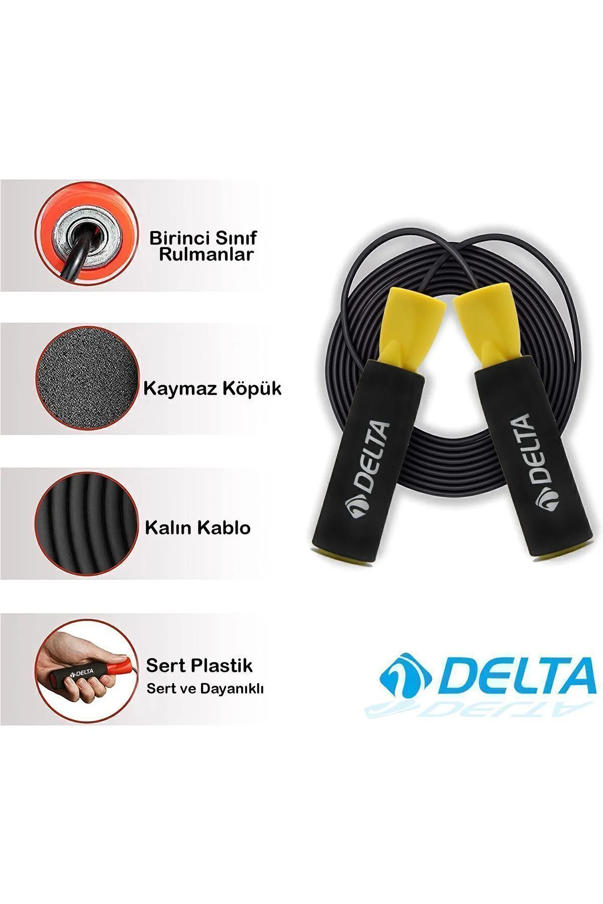 Deluxe Sünger Tutamaçlı Rulmanlı Ayarlanabilir Atlama İpi — görsel 8