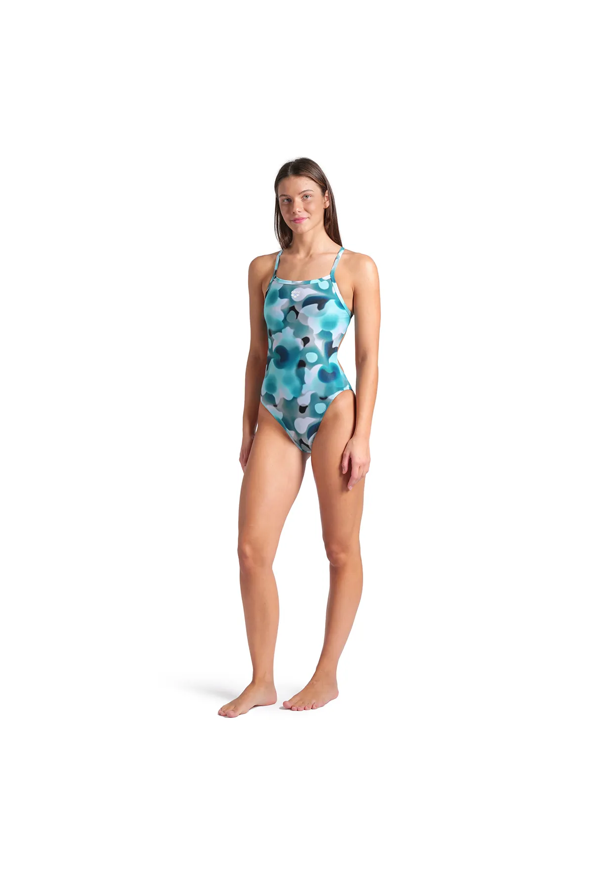Camouflage Swimsuit Challenge Back Kadın Beyaz Yüzücü Mayosu 009065660 — görsel 4